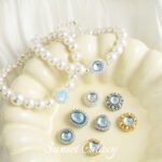 18k bag gold aquamaric beads with beads loose beads bracelet necklace earrings jewelry diy handmade beaded accessories material - Image 3