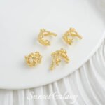 18k gold plated lava half wrap ring shaped baroque beads handmade diy bracelet necklace beaded accessories material - Image 5