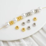 18K gold color irregular round flat bead spacer handmade beaded diy material bracelet necklace jewelry material - Image 5