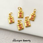 New Year Dragon Year Sha Gold Lucky Nafu Small Gold Pendant Handmade DIY Beaded Bracelet Accessories - Image 7