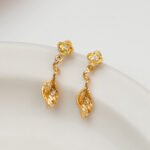 Color Preservation 18K Pack Gold Micro Zircon Leaves Rose Pendant DIY Hand-made Jewelry Earrings Necklace Beaded Accessories - Image 2