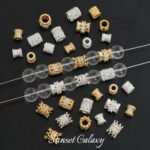 18K Color-Preserving Zircon Barrel Beads Spacer Beads Large Hole Wheel Beads Handmade DIY Beaded Bracelet Necklace Jewelry Accessories Material - Image 5