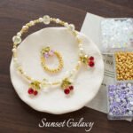 [Fruit Material Collection] Cherry Bracelet Ring 18K Gold Color Preserving Claw Diamond Loose Beads Handmade DIY Beading Accessories - Image 5