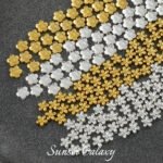 18k gold color five-petal flower four-leaf clover accessories handmade diy beaded material bracelet necklace earring accessories - Image 4