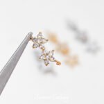 18K Gold Inlaid Zircon Star Pendant Connecting Chain DIY Handmade Beaded Bracelet NecKlace Earrings Jewelry Accessories Material - Image 3