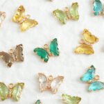 Temperament Gentle Butterfly Pendant Double Hanging Color Copper Plated Real Gold DIY Handmade Bracelet Necklace Bead Accessories Material