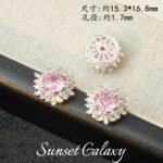 18K Sunflower Zircon Rose Cut Full Zircon Accessories Handmade DIY Beaded Bracelet Necklace Jewelry Accessories Material - Image 21