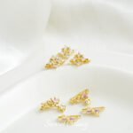 Gold Plated Zirconium Butterfly Three Holes Double Three Row Beads DIY Handmade Beaded Bracelet Necklace Beaded Accessories Material - Image 5