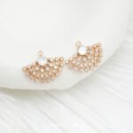 gold plated fan-shaped retro gentle bouquet pendant beads handmade diy bracelet necklace earrings beaded accessories material - Image 5