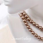 Champagne color imitation Shijia pearl loose beads with holes round beads handmade DIY beaded bracelet necklace ear accessories - Image 7