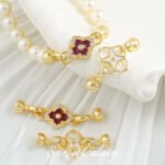 18k gold heavy industry oil drop shell cruciferous zircon finishing buckle accessories handmade diy bracelet necklace beaded material