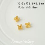 18K Color-Preserving Cut Out Double-Sided Flower Tray Small Waist Spacer Beads Handmade DIY Beaded Bracelet Necklace Jewelry Accessories Material - Image 12