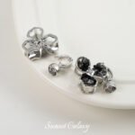 Black Oil Dropping Flower Round Bead Coil Connecting Buckle Handmade DIY Bracelet Necklace Beaded Beaded Accessories Material - Image 2