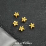 18k gold color five-petal flower four-leaf clover accessories handmade diy beaded material bracelet necklace earring accessories - Image 6