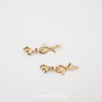 18K Gold-Plated Real Gold 8-Character Bow Ending Connection Buckle Handmade DIY Beaded Necklace Jewelry Accessories - Image 6