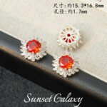 18K Sunflower Zircon Rose Cut Full Zircon Accessories Handmade DIY Beaded Bracelet Necklace Jewelry Accessories Material - Image 23