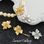 18k gold zircon bow gardenia flower ingot buckle closure buckle handmade diy beaded material necklace bracelet accessories - Image 4