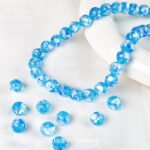 [ice sea] color foil round beads imported Japanese handmade glass diy handmade beaded bracelet necklace accessories - Image 6