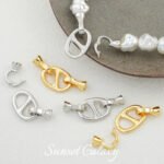 18k Copper Plated Real Gold Round Bead Coil Connection Buckle Head Handmade DIY Beaded Material Bracelet Necklace Accessories - Image 2