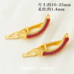18K Zircon Red Rope Pea Pod Buckle Pearl Necklace Sweater Bracelet Finishing Buckle Handmade DIY Beaded Jewelry Accessories - Image 6