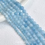 [summer Cool] Aquamarine Natural Stone Beads diy Handmade Bracelet Necklace Beaded Loose Bead Accessories Material - Image 2