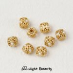 Color retaining sand gold inlaid hollow flower ball rust ball beads beads handmade DIY beaded bracelet jewelry accessories - Image 6