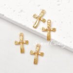 18k gold color retaining micro inlaid zircon iris cross pendant handmade DIY string necklace jewelry accessories - Image 9