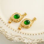 18k Real Gold Plated Silver Coil Connection Buckle Emerald Round Bead Coil Buckle Handmade DIY Beaded Material Bracelet Accessories - Image 8