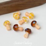 Cute Ins Polka Dot Small Mushroom Lampwork Glass Beads Handmade DIY Bracelet Necklace Jewelry Accessories Material - Image 4