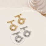 18K gold inlaid zircon four-leaf clover love-shaped Ot buckle closing buckle diy beaded bracelet necklace accessories - Image 10