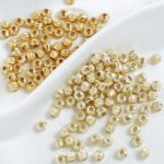 Color-preserving 18k gold cross-section flower beads melon pattern beads loose beads handmade DIY beaded bracelet necklace accessories - Image 4