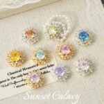 18K Sunflower Zircon Rose Cut Full Zircon Accessories Handmade DIY Beaded Bracelet Necklace Jewelry Accessories Material - Image 3