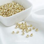 Color-preserving 18k gold cross-section flower beads melon pattern beads loose beads handmade DIY beaded bracelet necklace accessories - Image 10