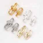 18K gold color gold-plated U-shaped spring buckle bracelet necklace closing connection buckle diy beaded material jewelry accessories - Image 4