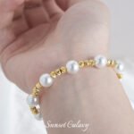 Color-preserving 18k gold cross-section flower beads melon pattern beads loose beads handmade DIY beaded bracelet necklace accessories - Image 2