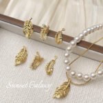 18K gold copper plated real gold feather pendant diy handmade material bracelet necklace earrings pendant jewelry accessories - Image 3