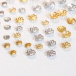 18k real gold color retaining hollow bag golden flower cap bead holder spacer DIY beaded jewelry bracelet spacer accessories - Image 3