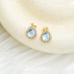 Silver-plated Inlaid Aquamarus Beaded Pendant Handmade DIY Beaded Bracelet Necklace Earrings Headwear Accessories - Image 13