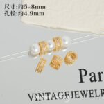 18K Gold-Plated Color-Preserving Zircon Pearl Crystal Bracelet Spacer Beads Handmade DIY Beaded Necklace Jewelry Accessories Material - Image 6