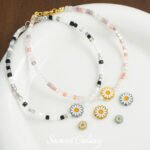 daisy smiley face spacer beads imported stainless steel beads handmade diy beaded material bracelet necklace earring accessories - Image 5