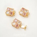 18K Gold-plated Color-preserving Square Inlaid Zirconium Finishing BucKle Latch BucKle diy Bracelet NecKlace Connecting BucKle Jewelry Accessories Material - Image 6