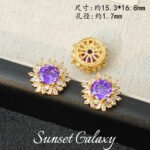 18K Sunflower Zircon Rose Cut Full Zircon Accessories Handmade DIY Beaded Bracelet Necklace Jewelry Accessories Material - Image 19