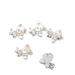 Silver-plated copper micro-inlaid white shell butterfly finishing connection button handmade DIY beaded pearl necklace accessories - Image 5