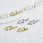 Irregular fluid pendant color copper plated real gold double hanging inlaid zircon diy handmade bracelet necklace accessories material