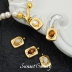 18k gold non-fading greek vintage tiger eye pendant handmade diy beaded material bracelet necklace earring accessories - Image 4