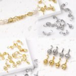 18K gold five-pointed star love shell ending hook bag bean buckle handmade diy string bracelet necklace accessories