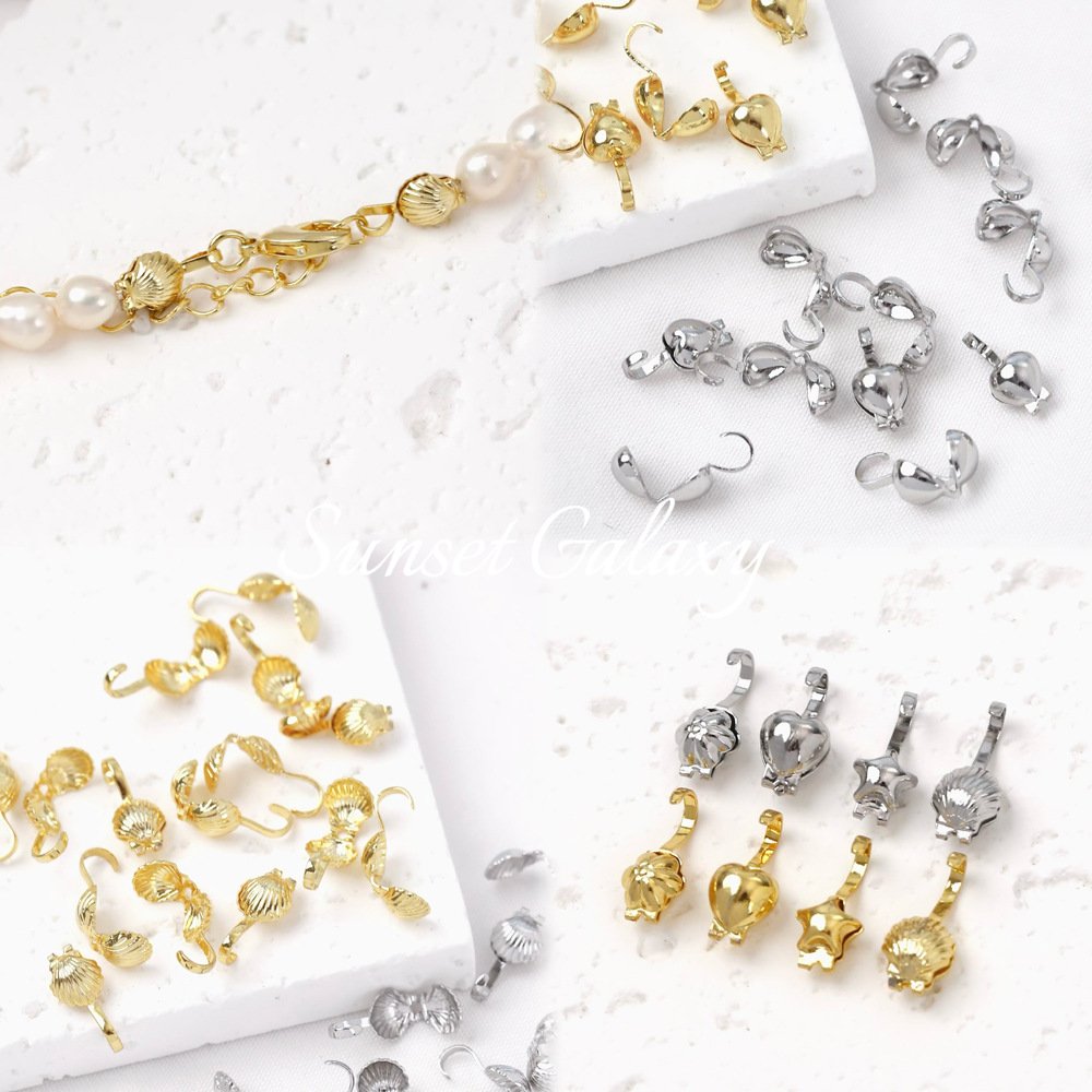 O1CN01QBeN701XU9s8UAXrm_2217832672926-0-cib 18K gold five-pointed star love shell ending hook bag bean buckle handmade diy string bracelet necklace accessories - Image 1