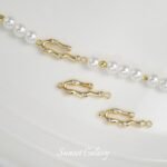 Irregular fluid pendant color copper plated real gold double hanging inlaid zircon diy handmade bracelet necklace accessories material - Image 4