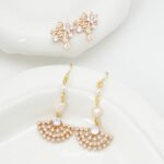 gold plated fan-shaped retro gentle bouquet pendant beads handmade diy bracelet necklace earrings beaded accessories material - Image 4