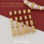 New Year's Sand Gold Chinese Ancient Method Hollow Beaded Handmade DIY Bracelet Ring Beaded High Color Preservation Jewelry Accessories